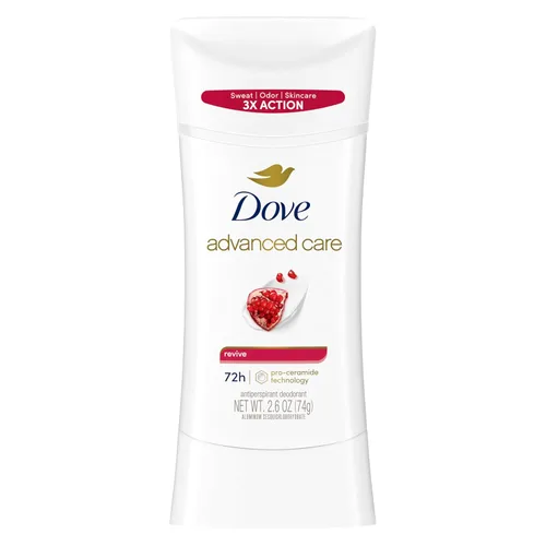 Miniatura 13 de Dove Advanced Care - Barra desodorante antitranspirante para mujer, Sheer Fresh, 4 unidades, desodorante antimanchas para axilas suaves, 72 horas