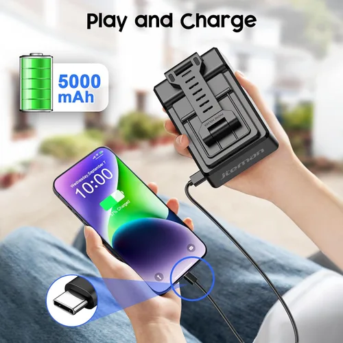 Miniatura 3 de JTEMAN Regalos para hombres y mujeres, soporte ajustable para teléfono celular con altavoz Bluetooth y función de carga, genial idea de regalo