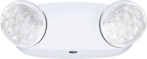 GRUENLICH Luz LED de emergencia, accesorios de iluminación de salida con 2 cabezales LED de ojo de insectos y baterías de respaldo, calificación UL