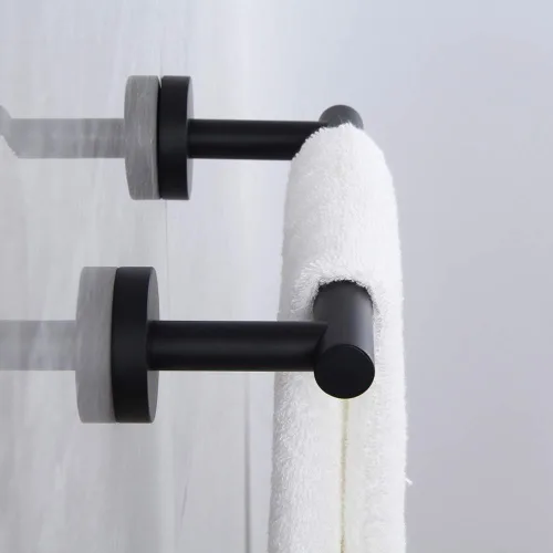 Miniatura 8 de kimzcn Toallero de mano negro mate de 9 pulgadas SUS 304 de acero inoxidable para montaje en pared de baño