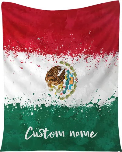 Miniatura 3 de Manta de México personalizada con nombre para hombres y mujeres, manta personalizada con bandera de México, manta de bandera mexicana, regalo