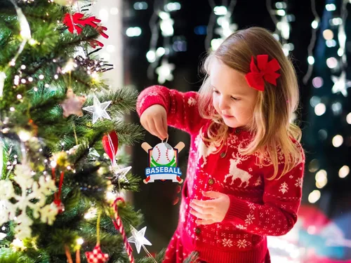 Miniatura 4 de Adorno de béisbol, adornos de Navidad de béisbol para niños, relleno de calcetines, idea de regalo para jugadores, se puede personalizar en casa