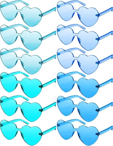 Photect 12 pares de gafas de sol de corazón coloridas gafas de sol de corazón gafas de sol para fiesta