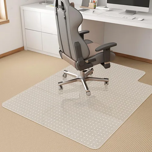 Miniatura 8 de KMAT Tapete para silla de oficina, fácil de deslizar, de madera dura, para silla rodante, protector de suelo resistente, antideslizante, rectangular