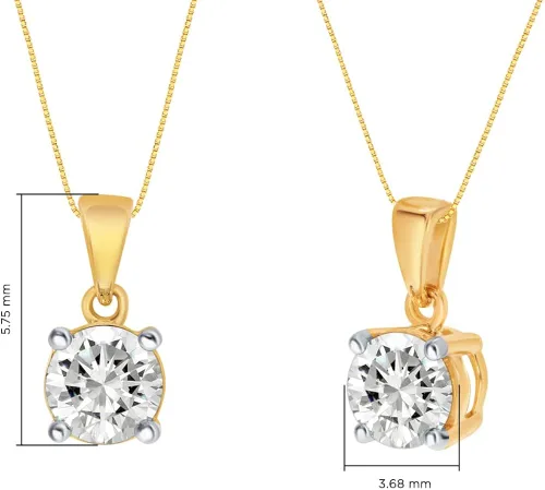Miniatura 2 de La Joya Collares de diamante solitario cultivados en laboratorio de 16-13 quilates Collar con colgante de diamante de plata de ley 925 certificada
