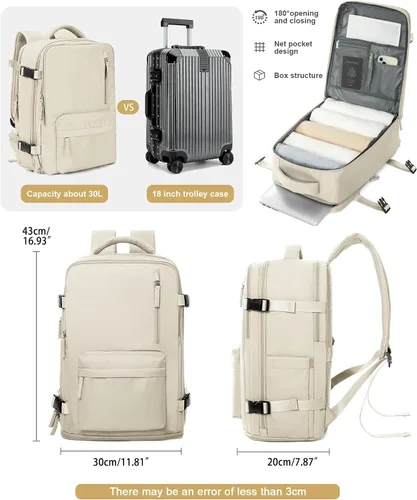 Miniatura 6 de VGCUB Mochila Grande de Viaje de Trabajo y Negocios Equipaje de Mano Aprobado para Vuelo Mochila para Laptop para Mujeres y Hombres Mochila
