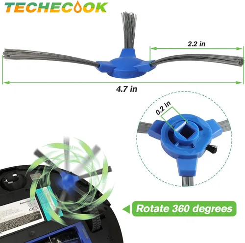 Miniatura 4 de Cepillo lateral - Repuesto para Eufy RoboVac 11S, 12, 15T, 15C, 25C, 30, 30C, 35C, 11S Max y 25C Max. G10, G20, G30, Edge, G30 Hybrid, Reemplazo