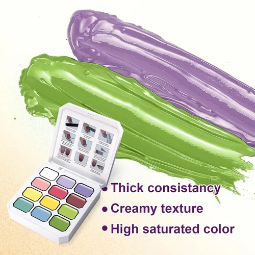 Miniatura 6 de Gel de Pintura con Degradado, 12 Colores Brillantes de Esmalte de Uñas en Gel Ombré para Uñas con Pigmento Pat Aura, Manicura Francesa DIY, Arte