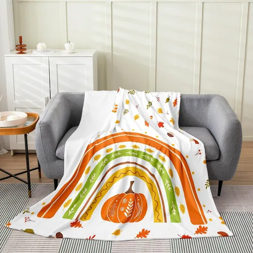 Miniatura 14 de Bonita manta de franela de vellón de pavo para cosecha, manta de Acción de Gracias para cama, sofá, decoración de otoño, decoración de otoño, manta