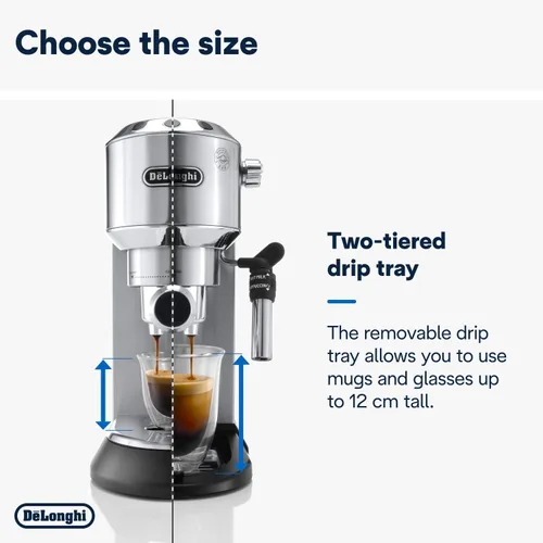 Miniatura 7 de De'Longhi EC685M Dedica Deluxe - Máquina automática de café expreso, 35 onzas, 1, metálico
