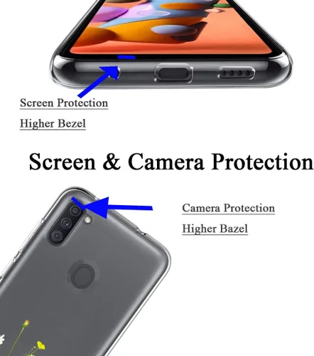 Miniatura 2 de Unov Funda diseñada para Galaxy A11, funda transparente para teléfono con [patrón antideslizante en relieve], protección delgada a prueba de golpes
