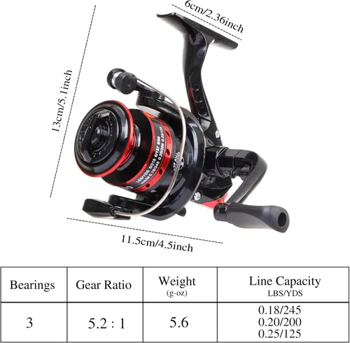 Miniatura 5 de I00000 Combos de caña de pescar y carrete con caña de pescar telescópica de fibra de vidrio, bolsa de transporte de pesca de carrete giratorio, kit