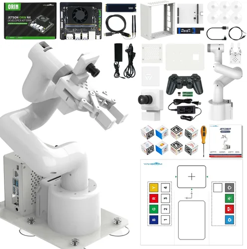 Miniatura 10 de Yahboom Jetson Nano - Brazo robot colaborativo de 4 GB ROS programable OpenCV para ingenieros mecánicos, 7Dof con pinza adaptativa