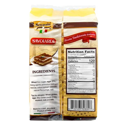 Miniatura 3 de Sanniti Galletas italianas Savoiardi Ladyfingers Producto de Italia Galletas ideales para aperitivos y tiramisú, 17.64 oz (17 onzas)