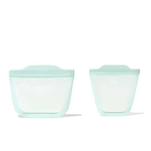 Miniatura 8 de OXO Tot Bolsas reutilizables de silicona - Juego de 2 tazas - Ópalo y atardecer Ópalo/anochecer