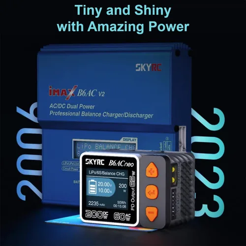 Miniatura 4 de SKYRC Cargador B6AC Neo Balance actualizado 2023 200 W CC / 60 W CA. Cargador inteligente pequeño para batería RC. Compatible