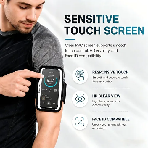 Miniatura 5 de PORTHOLIC 2026 Running Armband Water Resistant Sports Phone Holder Case with Extension Strap,Card Slot Up to 6.9" Phone for iPhone 17/16/15/14/13