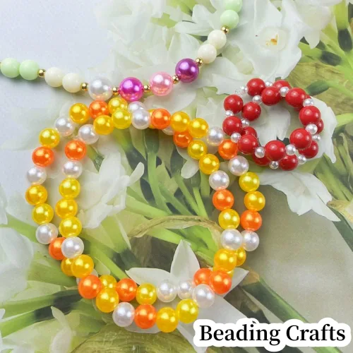 Miniatura 5 de 300 cuentas de perlas para manualidades, perlas de resina de 0.315 pulgadas para hacer joyas, cuentas redondas sueltas con agujero para collares