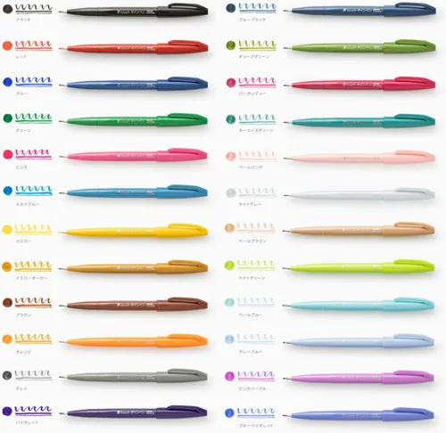 Miniatura 7 de Pentel SES15C-24ST Rotulador con Punta de Pincel Sign Pen, Juego de 24