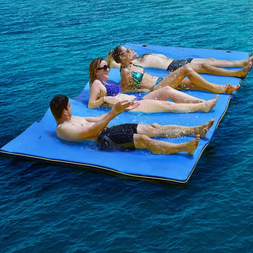 Goplus Almohadilla de agua flotante, almohadilla de lirio para recreación acuática y relajación, alfombrilla flotante de espuma XPE resistente a