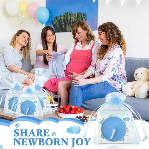 Miniatura 6 de Colarr Juego de 50 Velas para Baby Shower Temáticas de Oso como Recuerdos para Baby Shower, Regalos para Invitados, Incluye 50 Velas de Té, 50