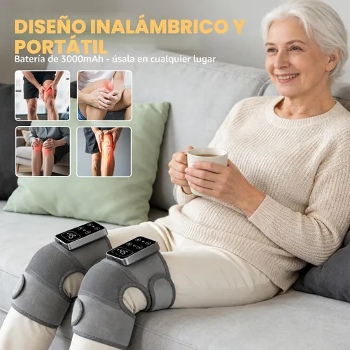 Miniatura 6 de YAZHI Masajeador de rodilla inalámbrico para aliviar el dolor, rodillera eléctrica con calefacción, 5 niveles de calor y 3 modos de masaje, regalos