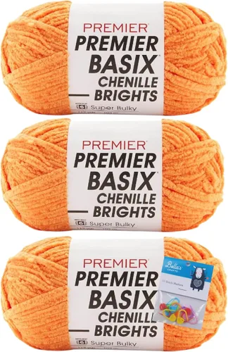 Miniatura 10 de Premier Yarns Basix - Ovillo de felpilla Brights de 5.3 onzas cada madeja, 6 unidades súper voluminosas y gruesas, paquete de 3 unidades con Blush
