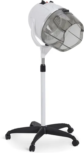 Miniatura 10 de BarberPub Secador de pelo con capucha de 1300 W con soporte, base rodante de pie ajustable en altura, equipo de salón de belleza con rotación