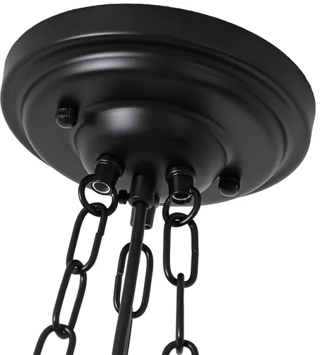 Miniatura 8 de FCTWAKS Lámpara colgante grande de vidrio lechoso, candelabro de techo estilo Schoolhouse de mediados de siglo de 14", candelabro vintage