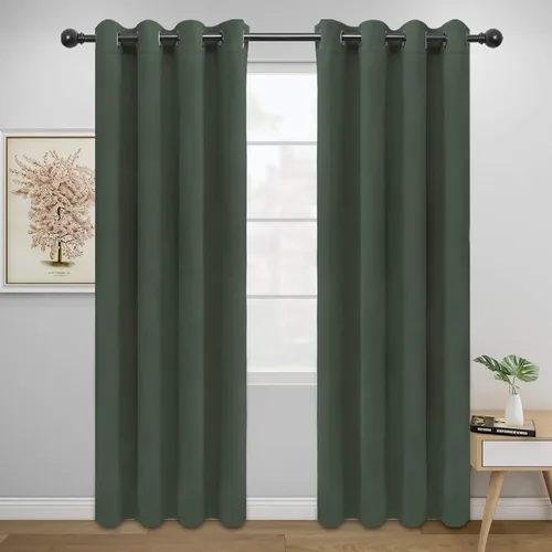Miniatura 179 de Easy-Going - Cortinas opacas para dormitorio, aislamiento térmico sólido con ojales, cortinas de ventana para reducción de ruido, cortinas