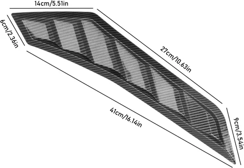 Miniatura 4 de Fydun Cubierta de capó de ventilación para capó, 2 unidades, fibra de carbono, goma delantera, ventilación universal para automóvil