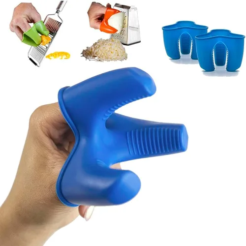 Miniatura 7 de Protector de dedos de silicona para rallar queso y verduras con cortador de mandolina, accesorios de cocina, paquete de 2