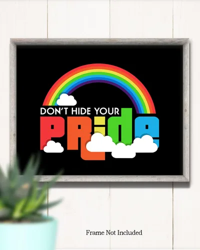 Miniatura 2 de Don't Hide Your Pride - Arte de pared de accesorios LGBTQ - Derechos LGBTQ - Decoración de orgullo gay - Regalos de orgullo LGBTQ - Señales