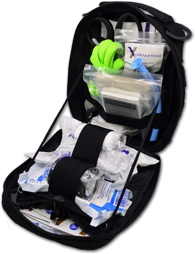 Lightning X Products bolsa de kit de emergencia, ideal para médicos tácticos, militares, entusiastas del aire libre (8 x 6.5 x 3 pulgadas, negro o