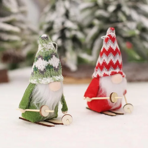 Miniatura 9 de BESTOYARD Colgante de muñeca de esquí, gnomos de árbol de Navidad, adorno de chimenea de Navidad, adorno de muñeca sin rostro, adornos de Navidad