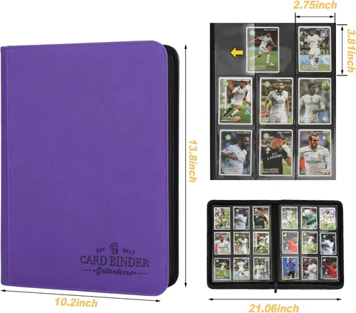 Miniatura 4 de Carpeta para Cartas Coleccionables, Carpeta Álbum de Colección de Cartas con 540 Bolsillos de Carga Lateral, Carpeta Álbum de 9 Bolsillos