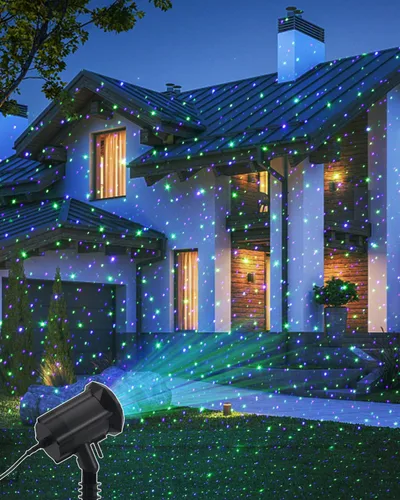 Miniatura 2 de Luces láser de Navidad proyector estrella jardín luciérnaga luces 3