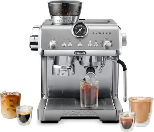 De'Longhi La Specialista Opera Máquina de Espresso – Cafetera de Preparación en Frío y Espresso con Apisonamiento Inteligente, Molinillo de Muelas,