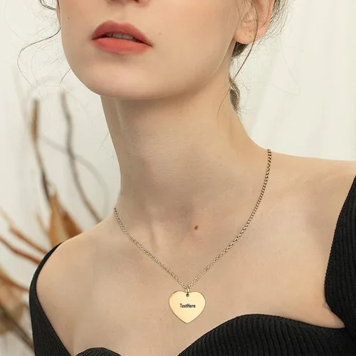 Miniatura 4 de VAPK Collar personalizado con nombre de corazón Collares personalizables para mujer, joyería moderna y delicada que no se deslustra