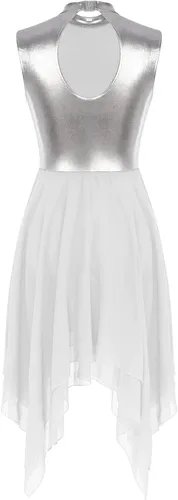 Miniatura 4 de iiniim Vestido de baile litúrgico de alabanza litúrgica sin mangas con dobladillo asimétrico para mujer