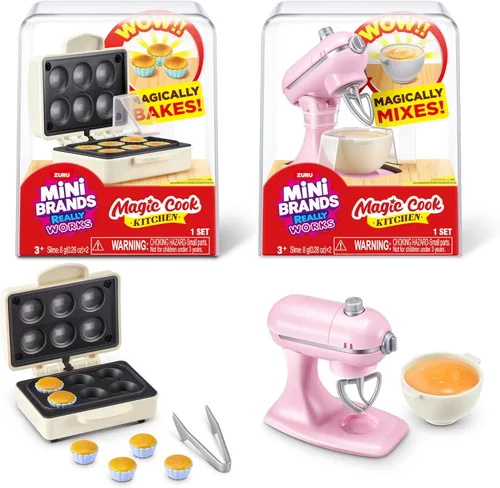 Miniatura 11 de Mini Brands ZURU - Cápsula de cocina mágica Really Works serie 1 para hacer pasta y bistec con sartén, aparatos de cocina en miniatura que funcionan