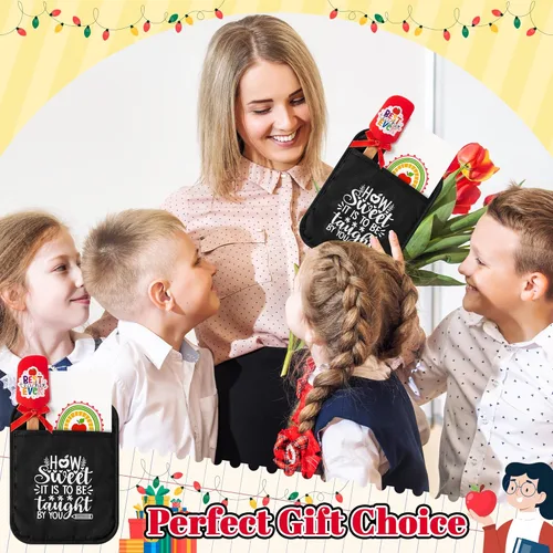 Miniatura 4 de R HORSE Juego de regalo de soporte para ollas para profesores, bolsa divertida para galletas, guante de horno resistente al calor con espátula