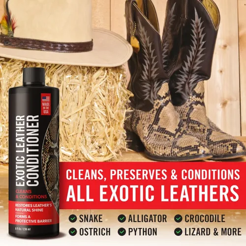 Miniatura 2 de Acondicionador de Cuero Exótico para Botas - Limpiador de Cuero Hecho en EE.UU. Especialmente Formulado para Limpiar y Acondicionar tus Pieles