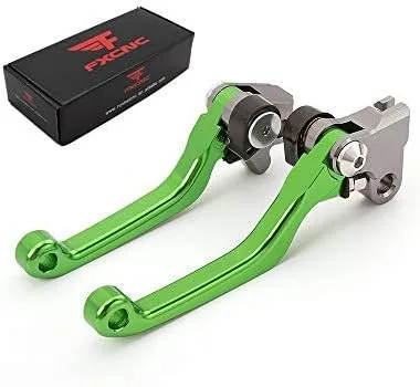 FXCNC Palancas de embrague de freno pivotante de aluminio CNC compatibles con KX65 2000-2023, KX85 KX100 2001-2023, KX112 2022-2023, KX125 Verde