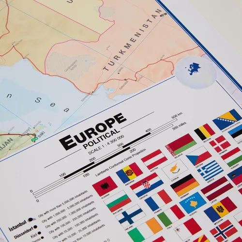 Miniatura 4 de Maps International Póster educativo de mapa de pared grande de Europa política – hoja frontal laminada – 33.1 x 46.8 pulgadas
