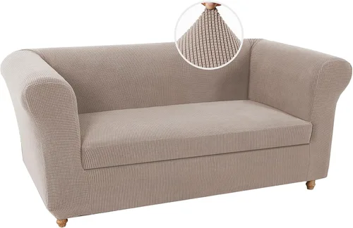Miniatura 10 de UNBBRRL Funda de sofá Chesterfield de jacquard elástico, fundas de cojín gruesas para sofá, protector de muebles para sala de estar