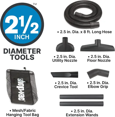 Miniatura 3 de Shop-Vac 8251205 Aspiradora utilitaria húmeda y seca de 12 galones, 5.5 CV pico, tecnología de motor SVX2, manguera de 2.5 pulgadas de diámetro x 8