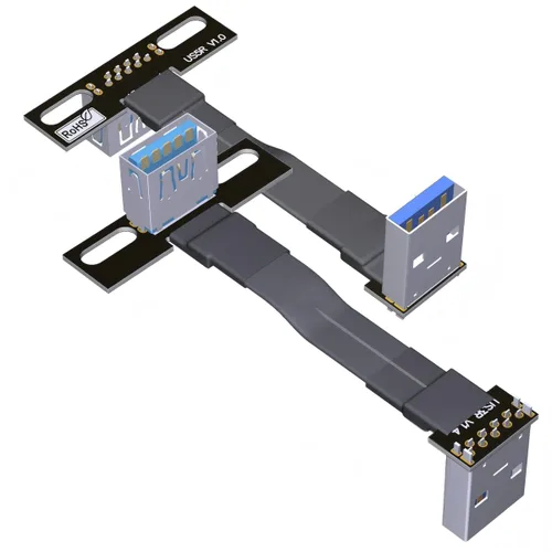 Miniatura 11 de ADT-Link - Cable de extensión USB 3.0 tipo A macho a USB A hembra, 90 FPV, delgado, plano, suave, flexible, FPC (2.0 in, S1A-S5T)
