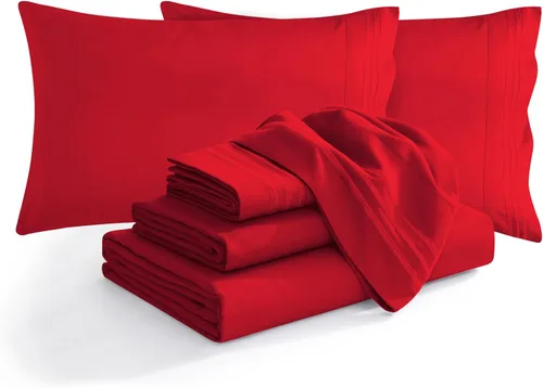 Miniatura 60 de Elegant Comfort - Juego de ropa de cama resistente a arrugas y decoloración más acogedor, sábana bajera elástica en todo el contorno, bolsillo