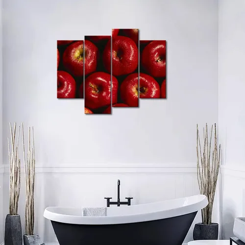 Miniatura 4 de Manzana roja con gota de agua, pintura artística de pared, imágenes impresas en lienzo comida la imagen para decoración moderna del hogar